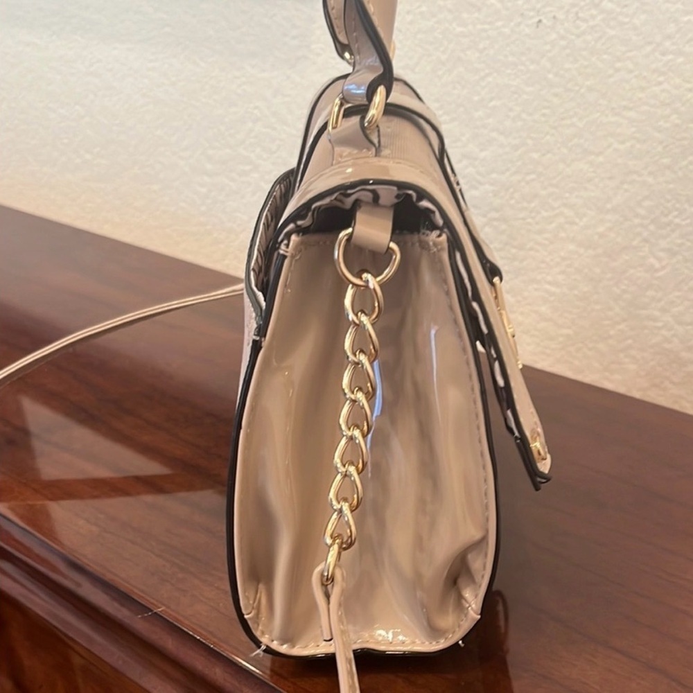 Juicy Couture Cafe Au Lait Monogram Mini Satchel + Crossbody Purse Bag Neutral - Picture 9 of 14